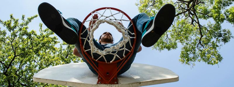 Wide shot of a modern urban park for outdoor exercises